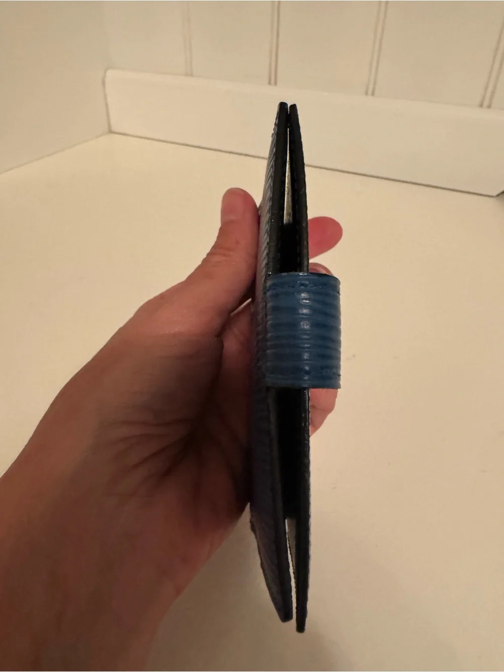 Louis Vuitton Blue Epi Leather Snap Card Wallet